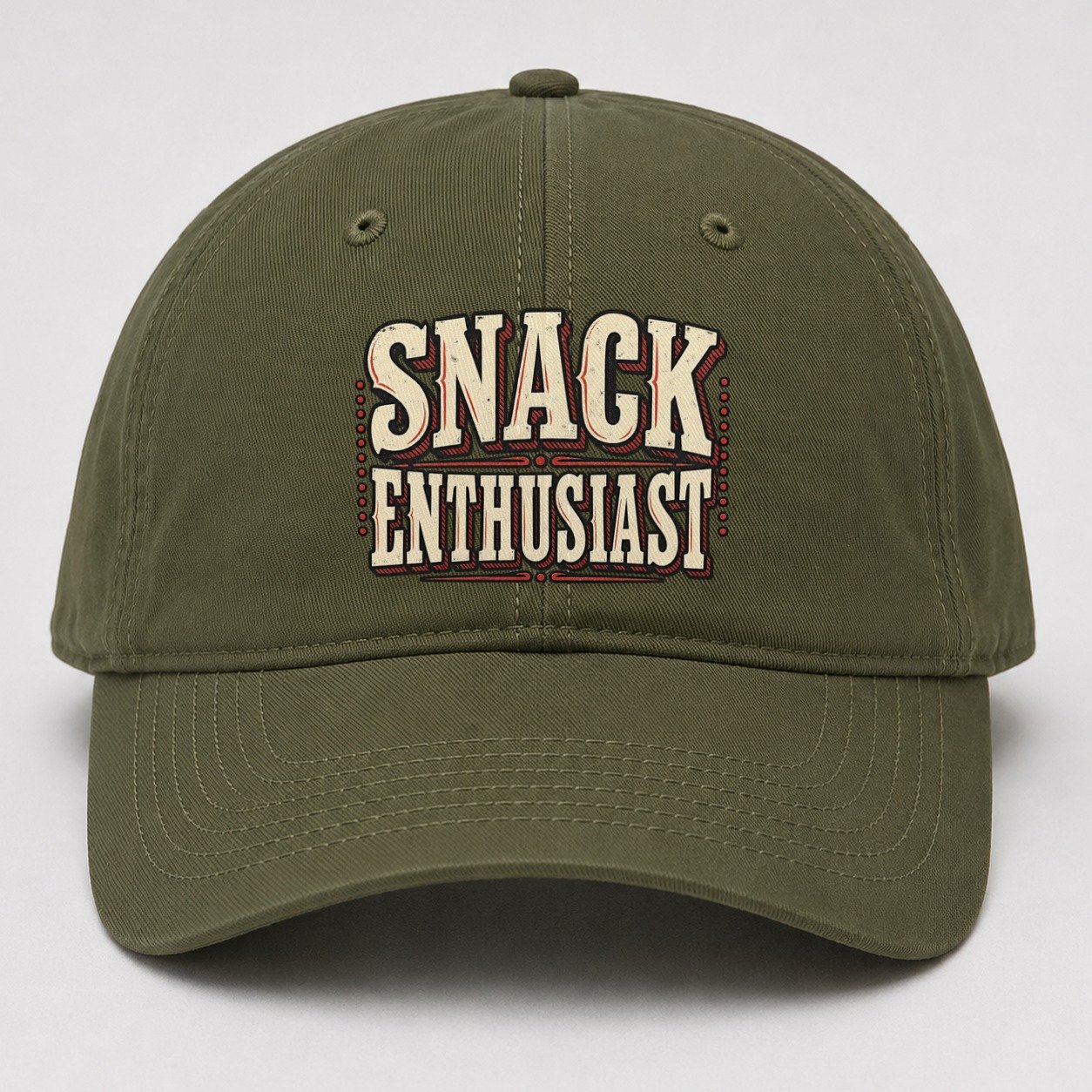 Snack Enthusiast American Wit Baseball Cap – Army Green