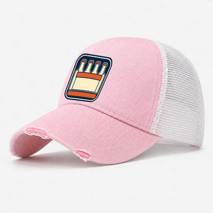 Bottle Crate Washed Trucker Hat – Light Pink