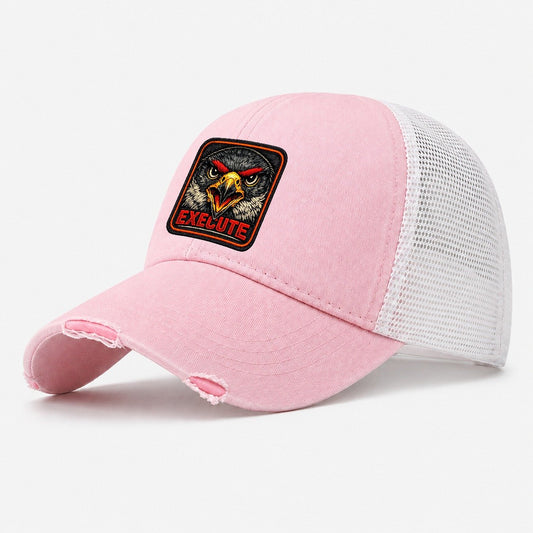 Falcon Execute Badge Washed Trucker Hat – Light Pink