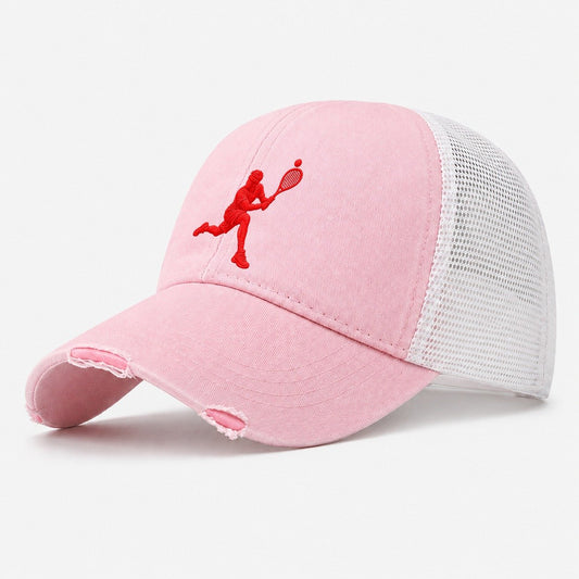 Squash Deep Backhand Lunge Micro Motion Mark Washed Trucker Hat – Light Pink