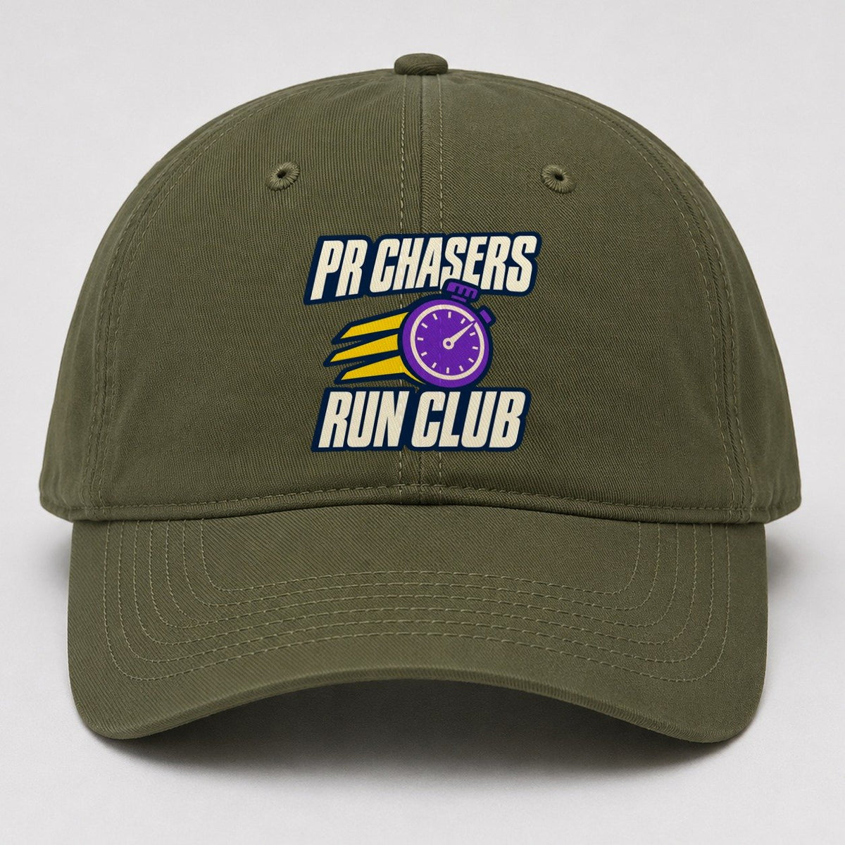 Pr Chasers Run Club 90S Running Clubs Baseball Cap – Army Green