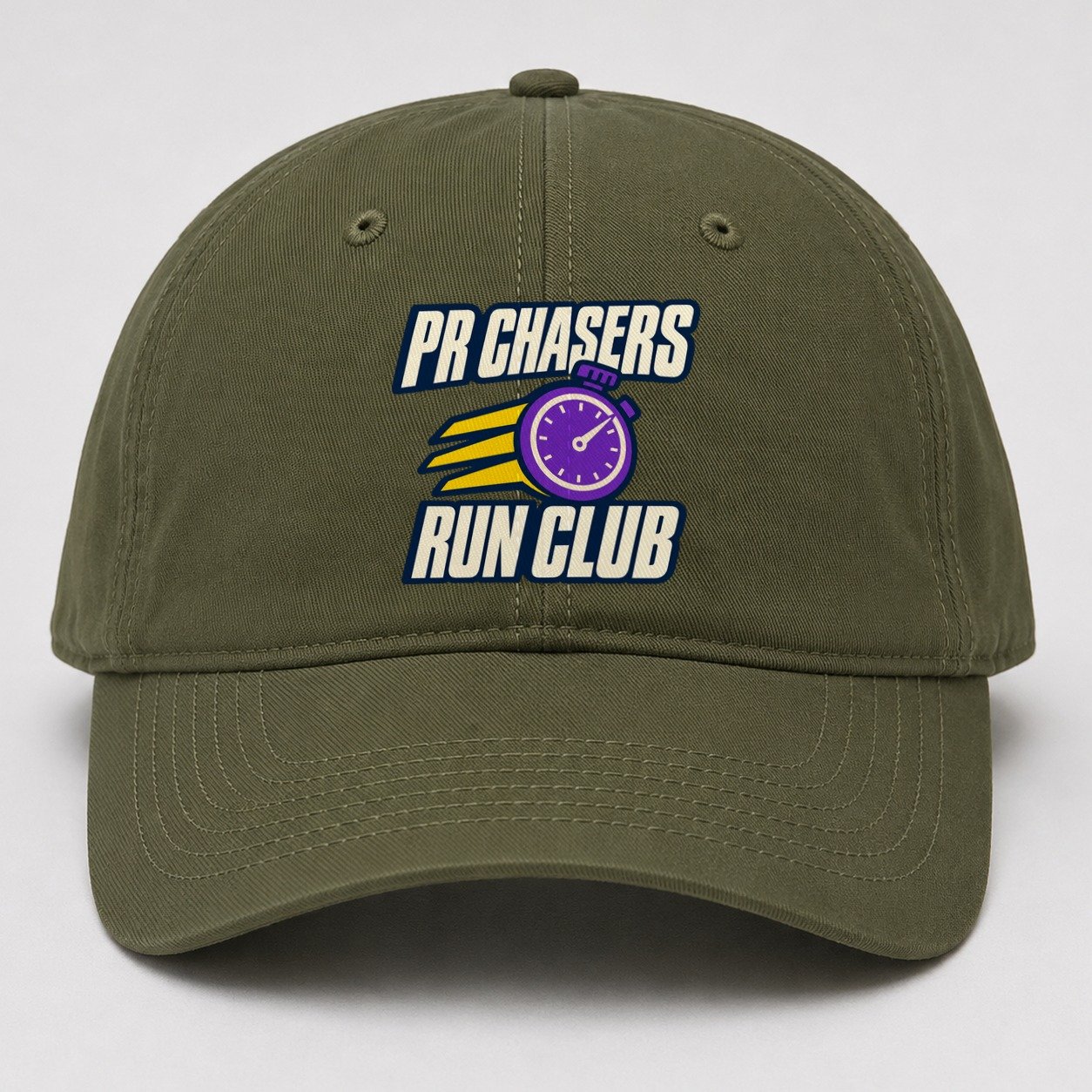 Pr Chasers Run Club 90S Running Clubs Baseball Cap – Army Green