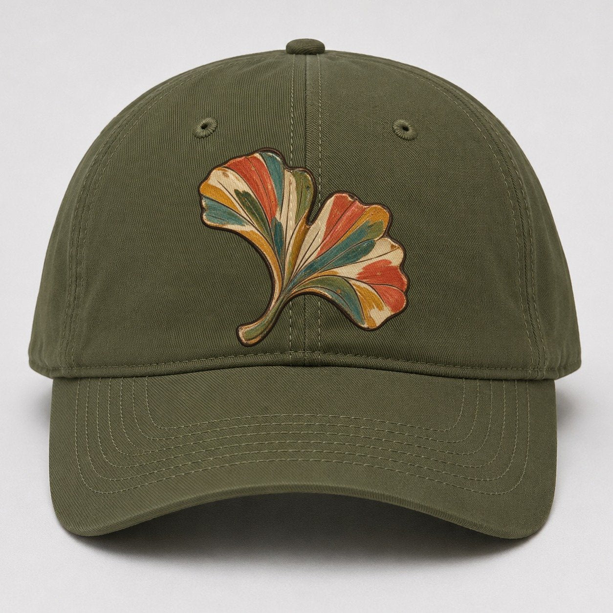 Single Ginkgo Rest Gentle Wild Baseball Cap – Army Green