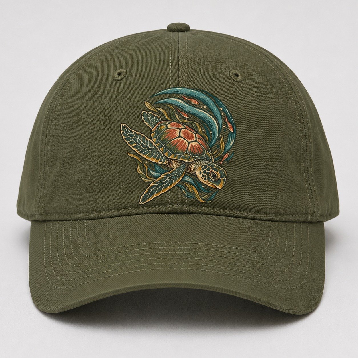 Turtle Crescent Current Gentle Wild Baseball Cap – Army Green