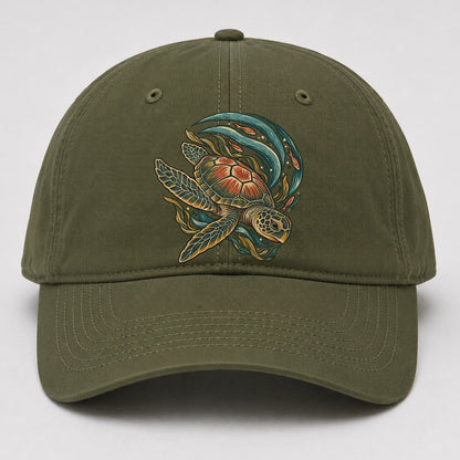 Turtle Crescent Current Gentle Wild Baseball Cap – Army Green