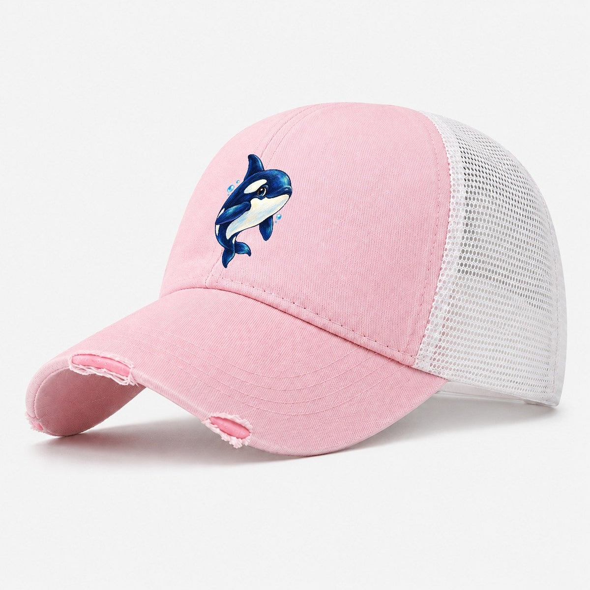 Orca Three Quarter Glide Sea Sprite Washed Trucker Hat – Light Pink