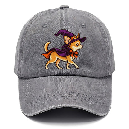 One Chihuahua In Halloween Costume Witch With A Pointed Hat And Tiny Cape Halloween Dog Parade Classic Cap – Urban Haze
