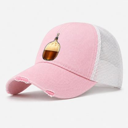 Carboy Of Fermenting Wort Homebrewing Washed Trucker Hat – Light Pink