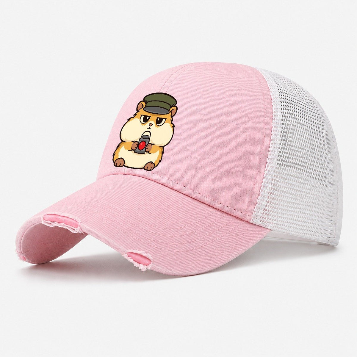 Hamster Station Master Model Railways Washed Trucker Hat – Light Pink