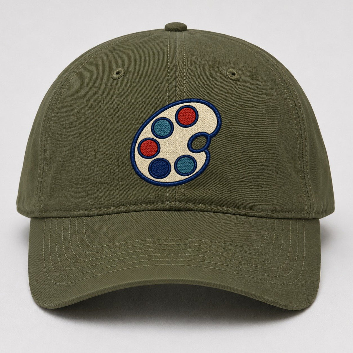Painter Palette Tiny Solo Marks Baseball Cap – Army Green