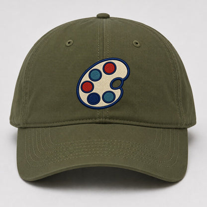 Painter Palette Tiny Solo Marks Baseball Cap – Army Green