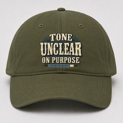 Tone Unclear On Purpose American Wit Baseball Cap – Army Green