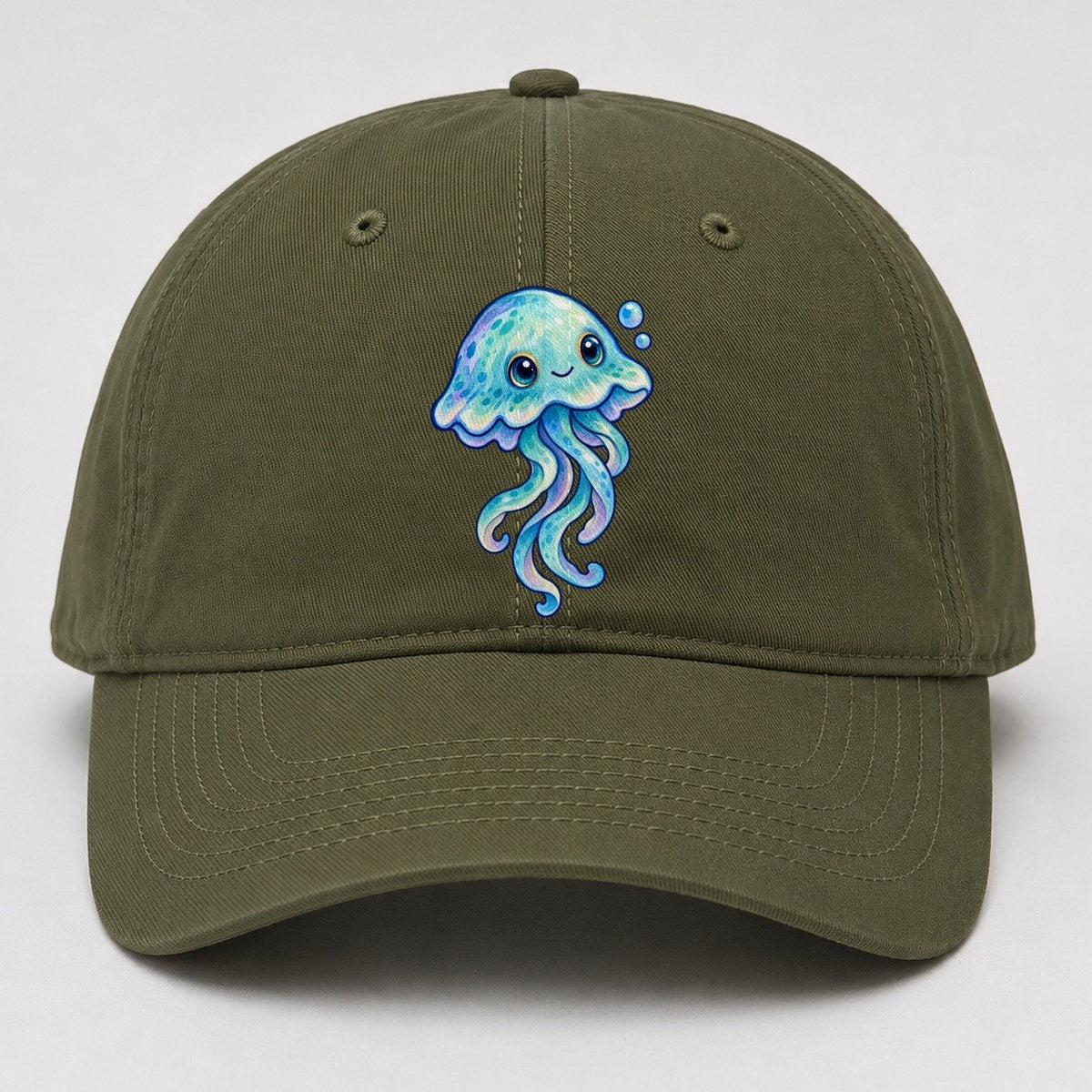 Jellyfish Upward Drift Sea Sprite Baseball Cap – Army Green