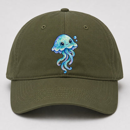 Jellyfish Upward Drift Sea Sprite Baseball Cap – Army Green