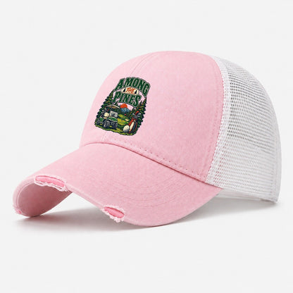 Among The Pines Golf Life Washed Trucker Hat – Light Pink