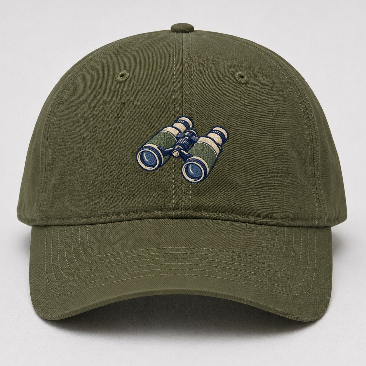 Field Binoculars Tiny Solo Marks Baseball Cap – Army Green