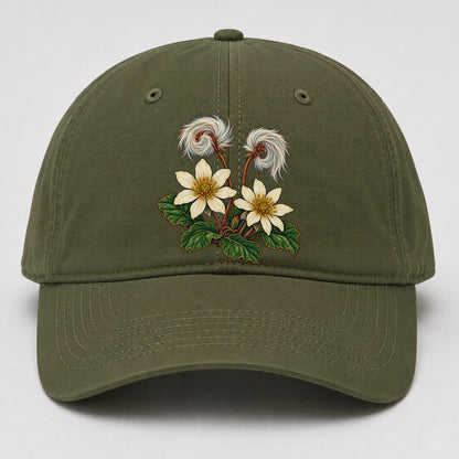Northwest Territories Mountain Avens Canada Cultural Icons Baseball Cap – Army Green