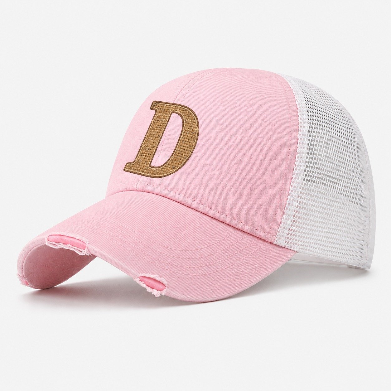 Woven Tweed D Monogram Washed Trucker Hat – Light Pink