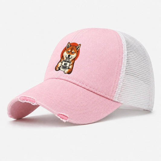 Shiba Inu Mug Truths Washed Trucker Hat – Light Pink