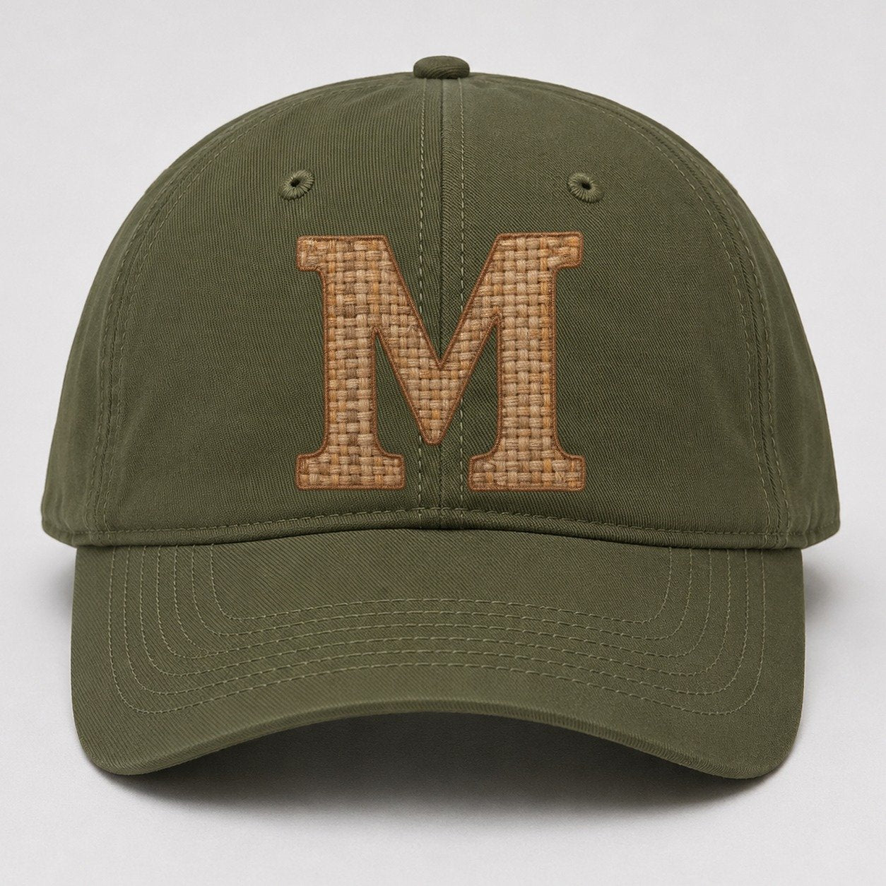 Woven Tweed M Monogram Baseball Cap – Army Green