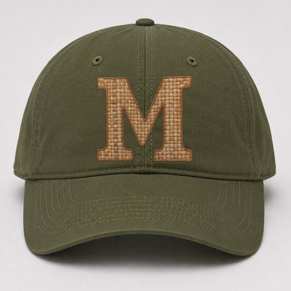 Woven Tweed M Monogram Baseball Cap – Army Green