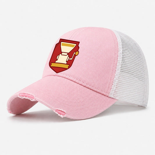 Grain Mill Crest Washed Trucker Hat – Light Pink