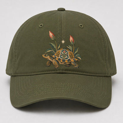 Tortoise Night Garden Gentle Wild Baseball Cap – Army Green