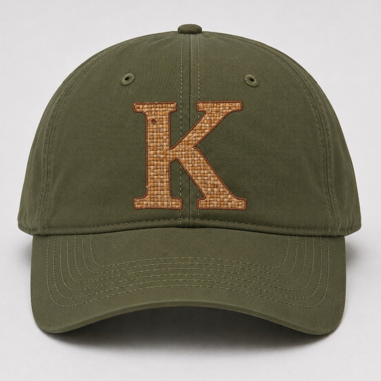 Woven Tweed K Monogram Baseball Cap – Army Green
