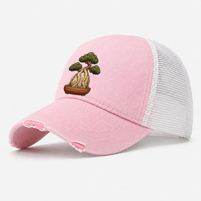 Root Over Rock Specimen Bonsai Washed Trucker Hat – Light Pink