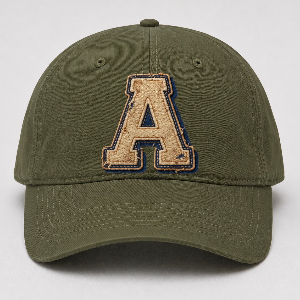 Varsity Chenille A Monogram Baseball Cap – Army Green