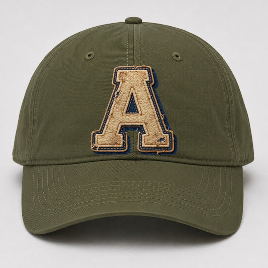 Varsity Chenille A Monogram Baseball Cap – Army Green