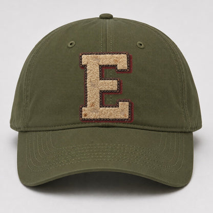 Varsity Chenille E Monogram Baseball Cap – Army Green