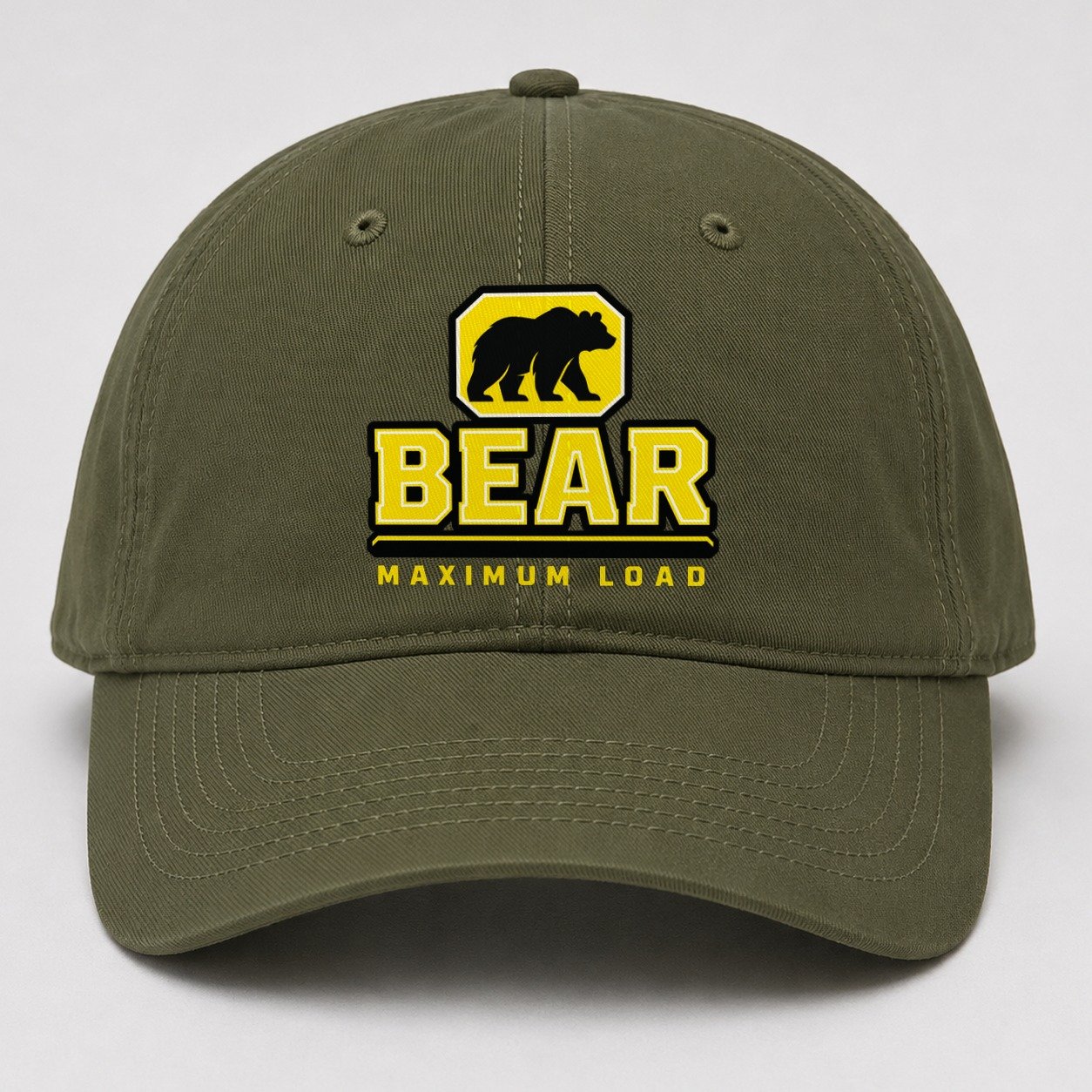 Bear Maximum Load Heavy Duty Baseball Cap – Army Green