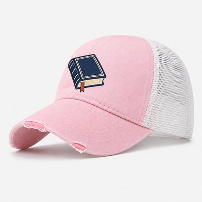 Hardcover Book Tiny Solo Marks Washed Trucker Hat – Light Pink