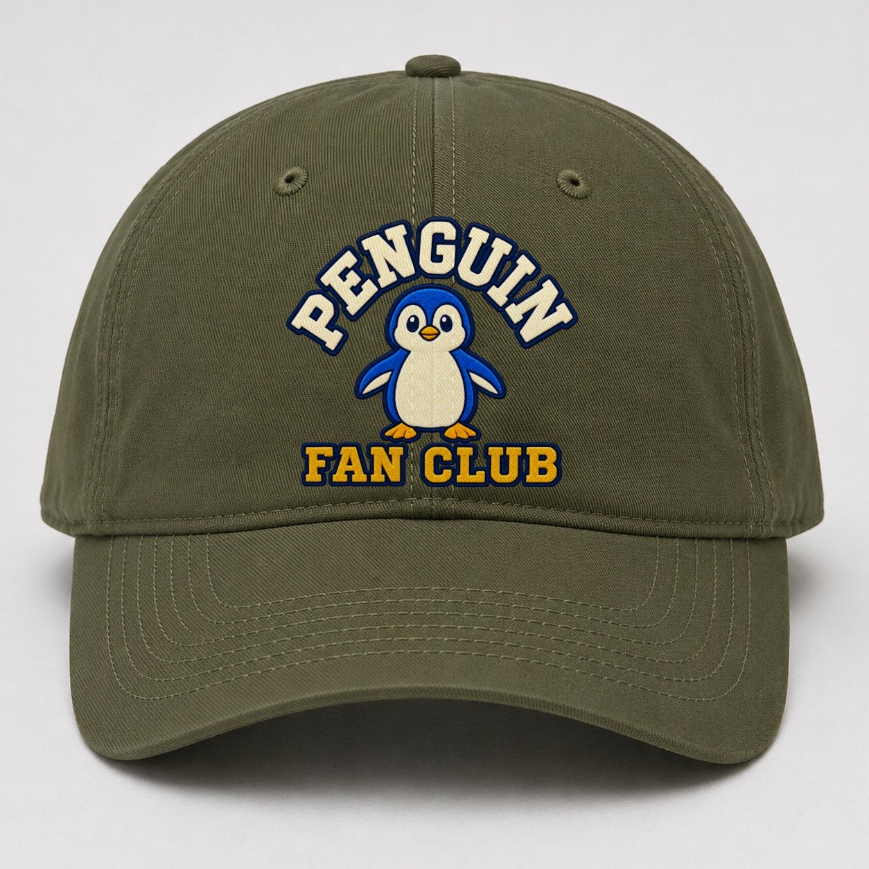 Penguin Fan Club Baseball Cap – Army Green