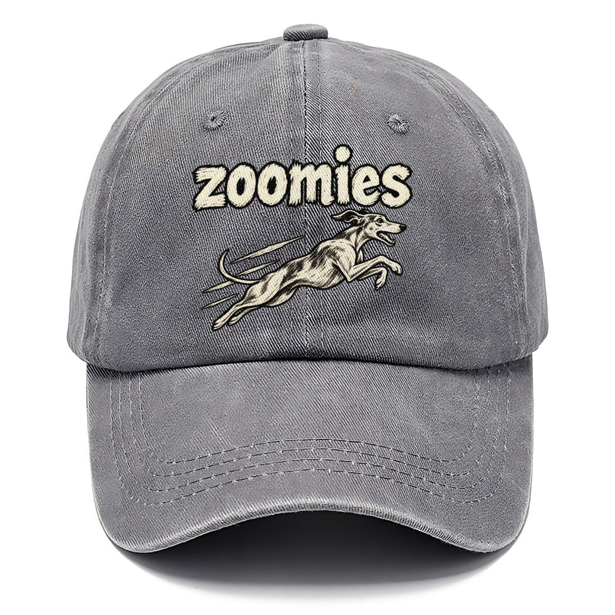 A Small Whippet Silhouette At Full Stretch Mid Sprint Bark For Me Classic Cap – Urban Haze