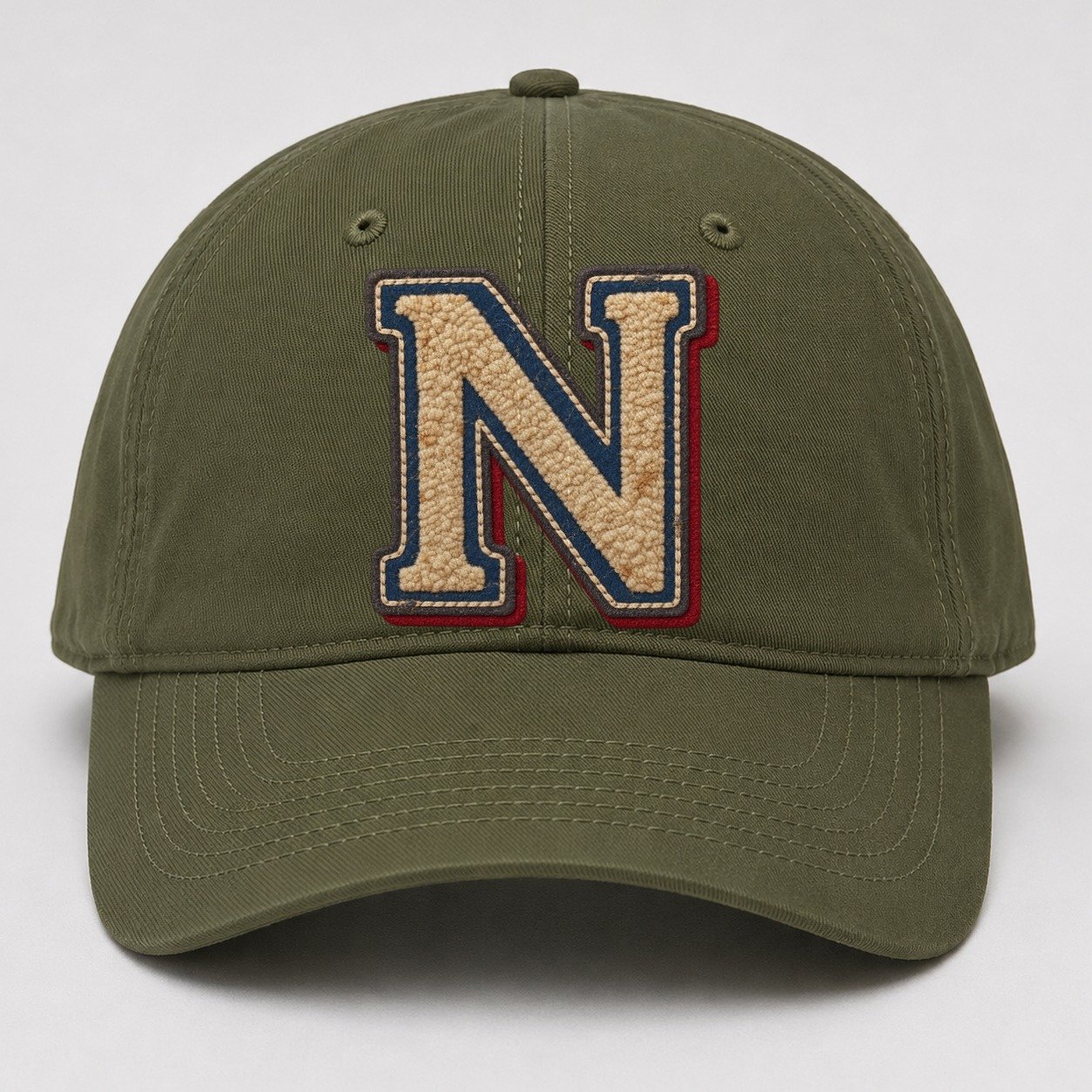 Varsity Chenille N Monogram Baseball Cap – Army Green