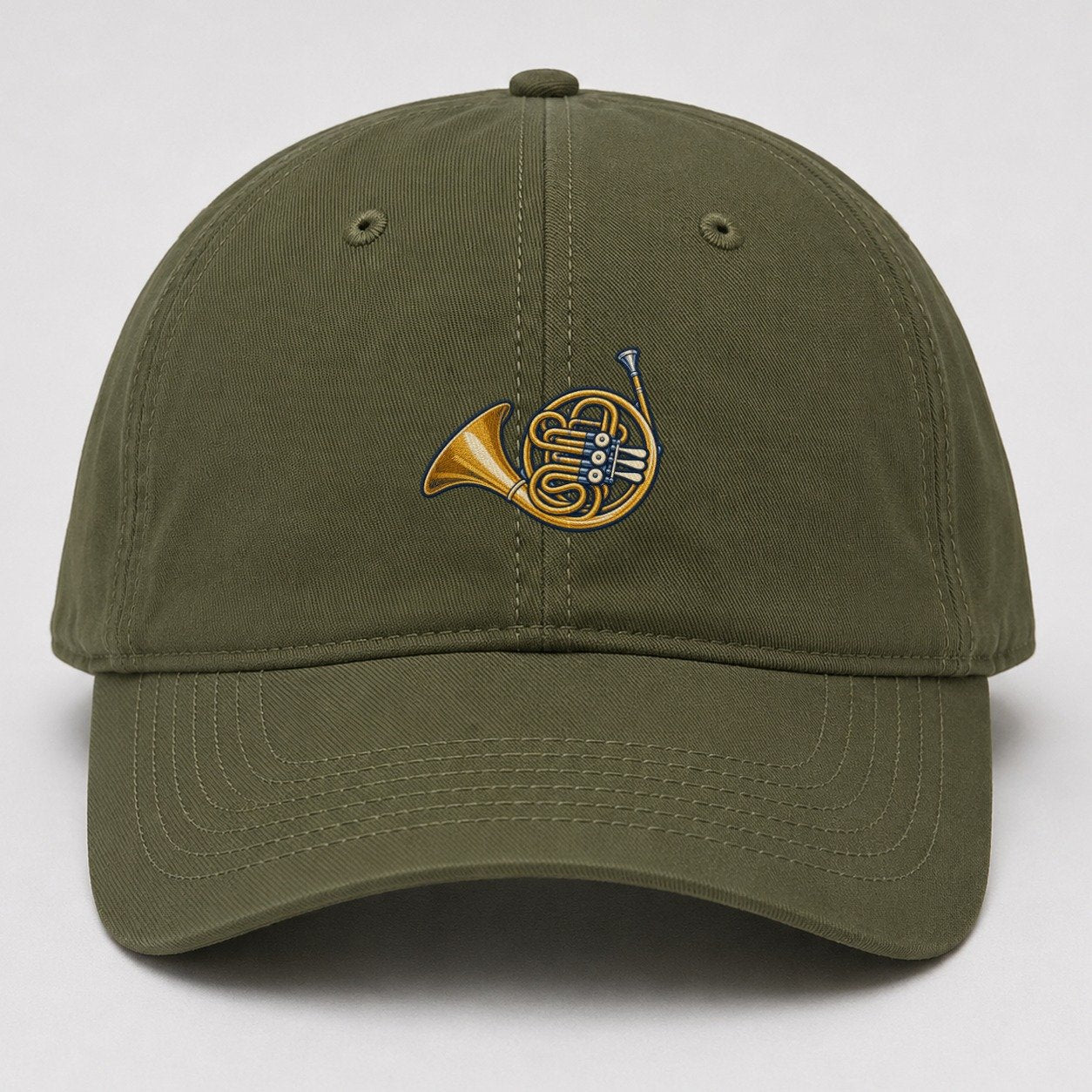 French Horn Tiny Solo Marks Baseball Cap – Army Green