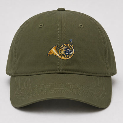 French Horn Tiny Solo Marks Baseball Cap – Army Green