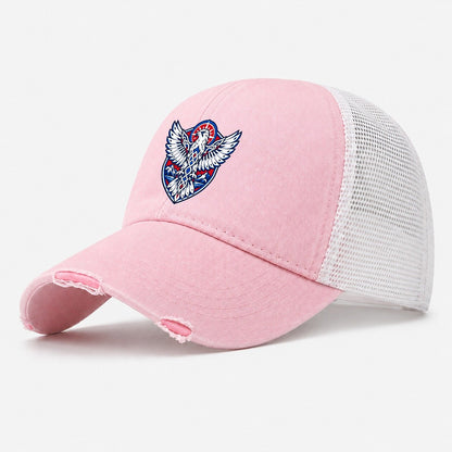 Iceland Minimal Emblem Country Logos Washed Trucker Hat – Light Pink