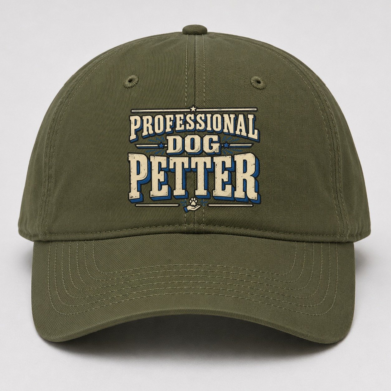 Professional Dog Petter American Wit Baseball Cap – Army Green