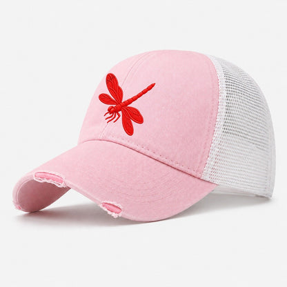Dragonfly Banking Turn Micro Motion Mark Washed Trucker Hat – Light Pink