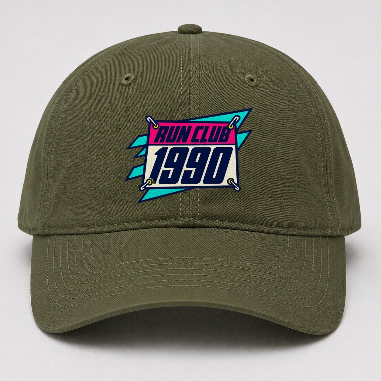 Race Bib 1990 Run Club 90S Running Clubs Baseball Cap – Army Green