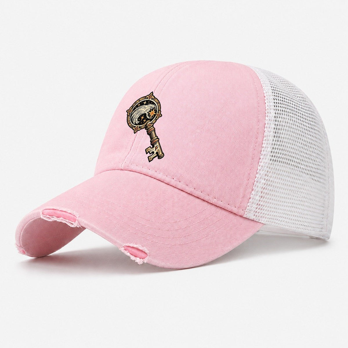 Comet Skeleton Key Sundown Familiars Washed Trucker Hat – Light Pink