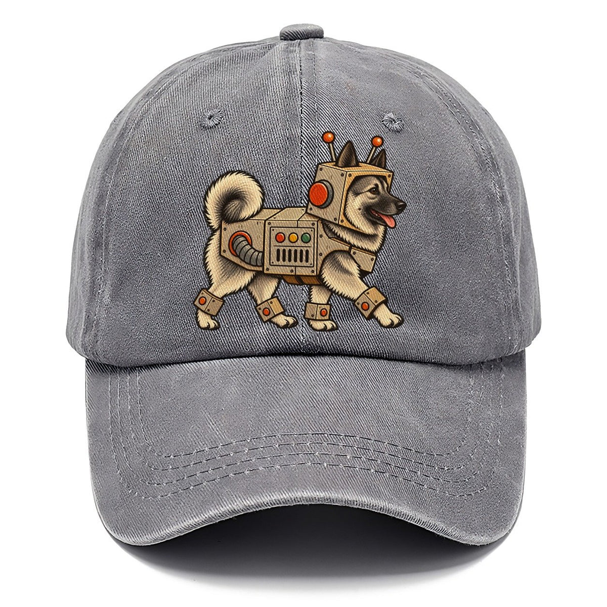 One Norwegian Elkhound In Halloween Costume Robot Costume With Boxy Cardboard Style Plating Halloween Dog Parade Classic Cap – Urban Haze