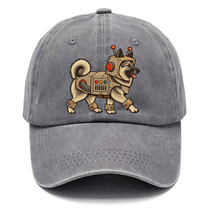 One Norwegian Elkhound In Halloween Costume Robot Costume With Boxy Cardboard Style Plating Halloween Dog Parade Classic Cap – Urban Haze
