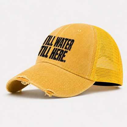 Still Water Still Here Fishing Club Washed Trucker Hat – Yellow