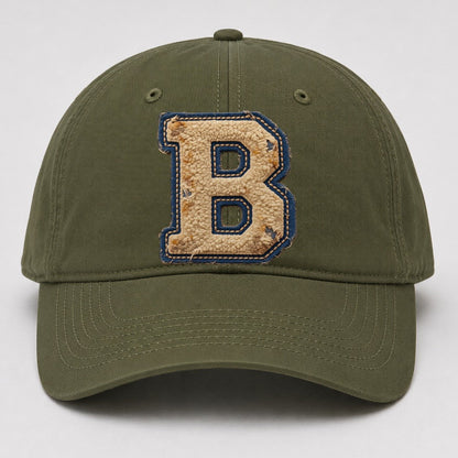 Varsity Chenille B Monogram Baseball Cap – Army Green