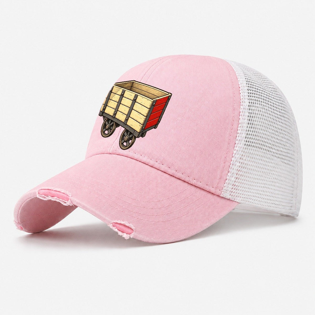 Open Goods Wagon Model Railways Washed Trucker Hat – Light Pink