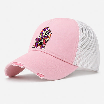 Monster Fist Shifter Crazy Styles Washed Trucker Hat – Light Pink